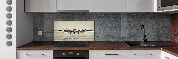 Glass splashback Old bomber