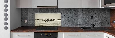 Glass splashback Old bomber