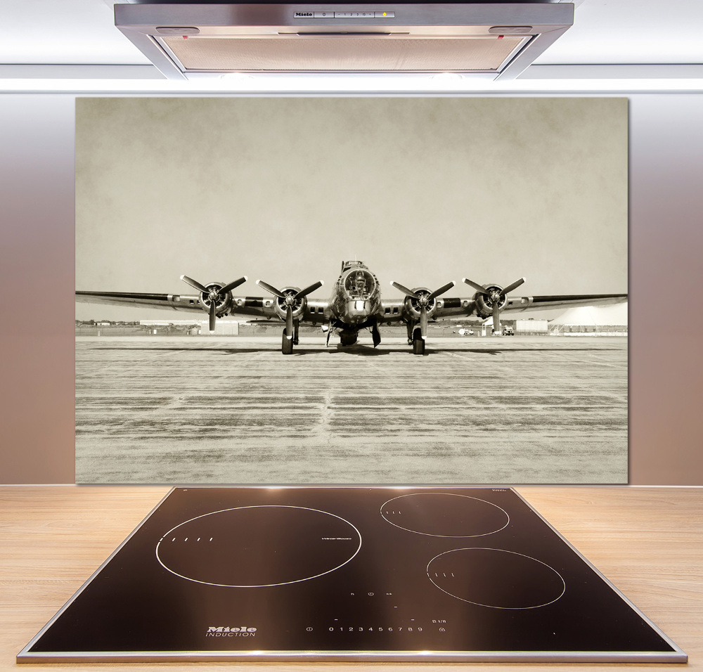 Glass splashback Old bomber