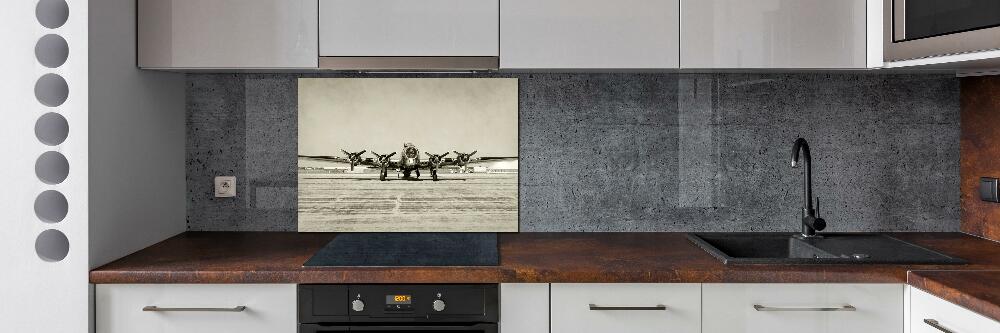 Glass splashback Old bomber