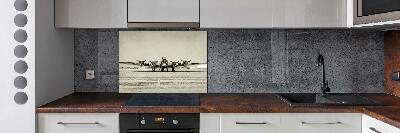 Glass splashback Old bomber