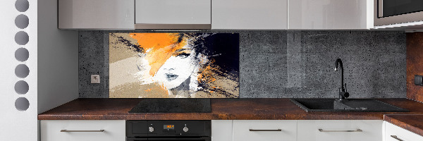 Kitchen splashback Portrait of a woman