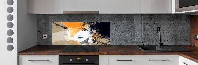 Kitchen splashback Portrait of a woman