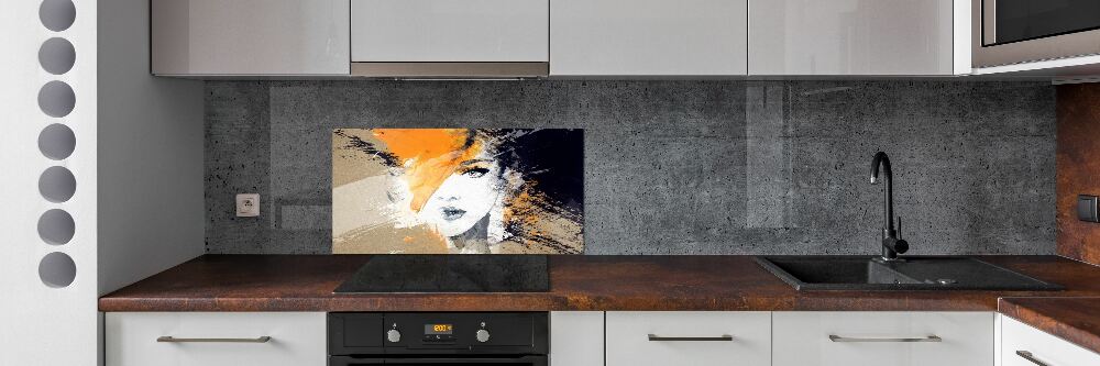 Kitchen splashback Portrait of a woman