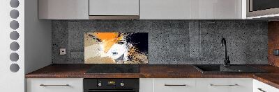 Kitchen splashback Portrait of a woman