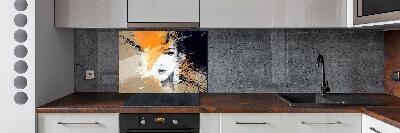 Kitchen splashback Portrait of a woman