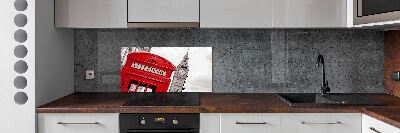 Glass splashback telephone booth