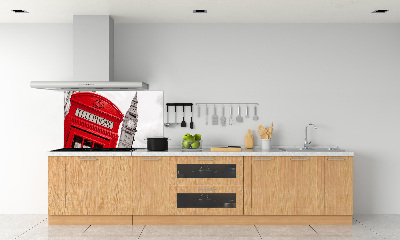 Glass splashback telephone booth