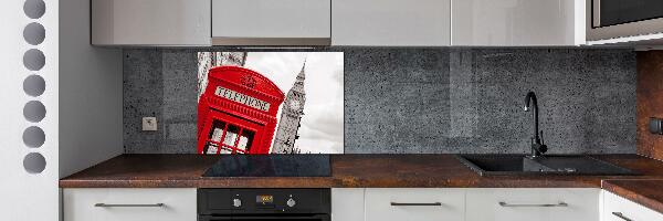 Glass splashback telephone booth