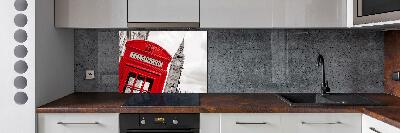 Glass splashback telephone booth