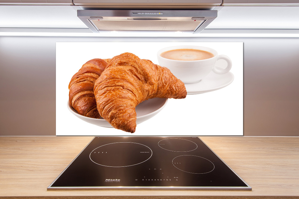 Kitchen splashback Croissants and coffee