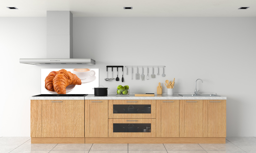 Kitchen splashback Croissants and coffee