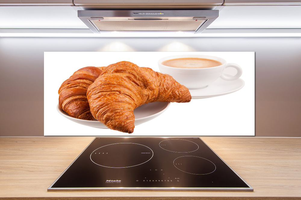 Kitchen splashback Croissants and coffee