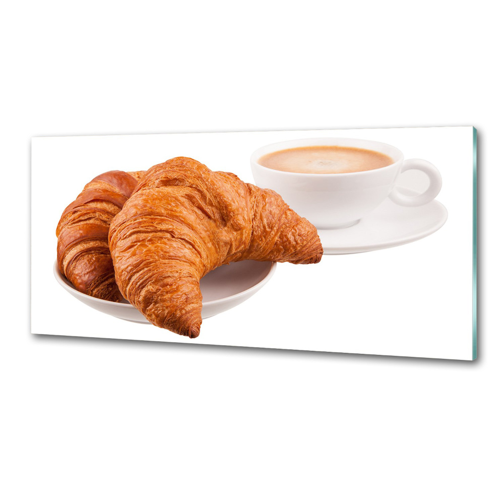 Kitchen splashback Croissants and coffee