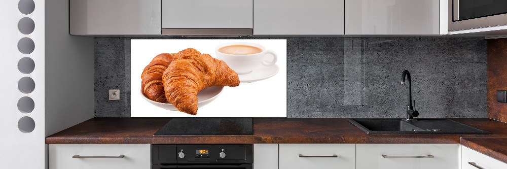 Kitchen splashback Croissants and coffee