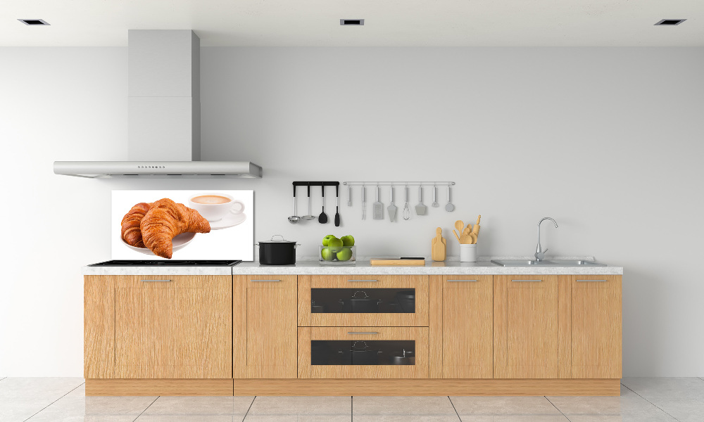 Kitchen splashback Croissants and coffee