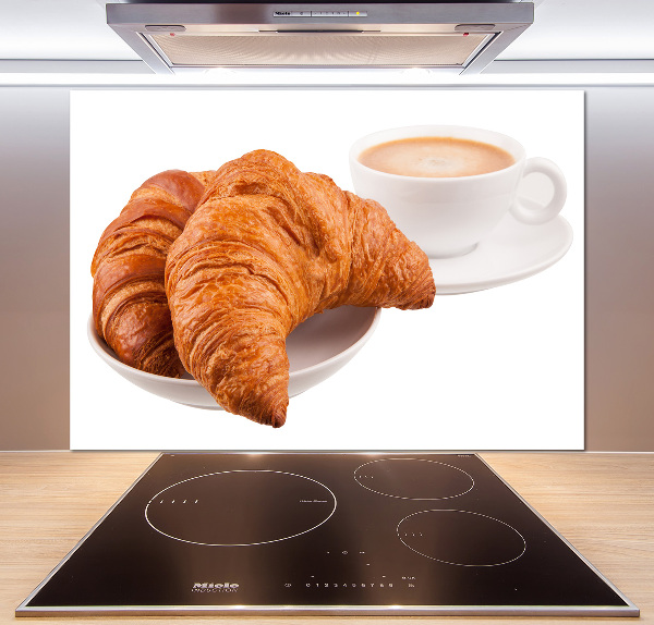 Kitchen splashback Croissants and coffee