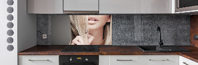 Cooker splashback Beautiful blonde