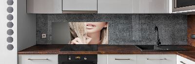 Cooker splashback Beautiful blonde