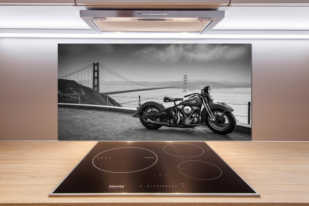 Glass splashback Motorbike