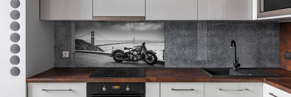 Glass splashback Motorbike