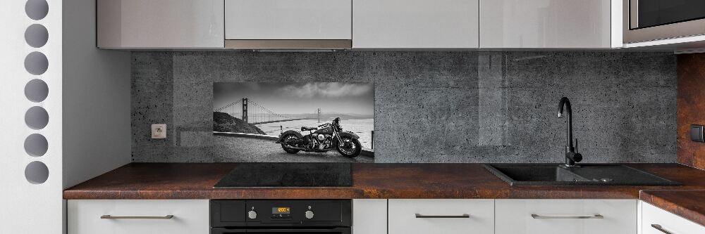 Glass splashback Motorbike