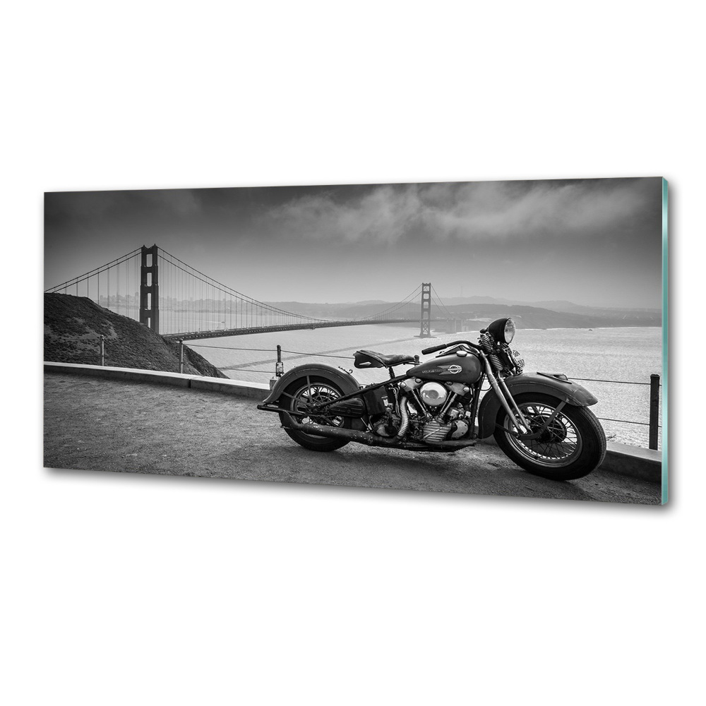 Glass splashback Motorbike