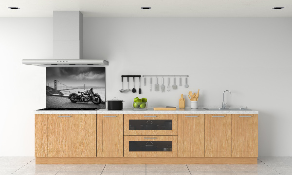 Glass splashback Motorbike