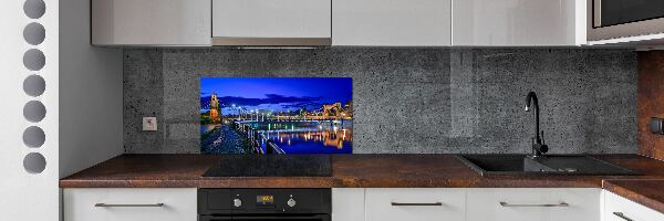 Glass splashback Wrocław at night