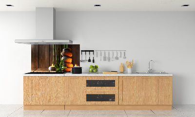 Glass splashback Zen bamboo stones