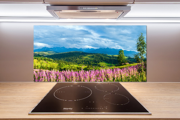 Kitchen splashback Lavender in the mountains