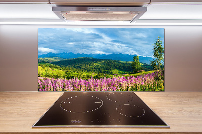 Kitchen splashback Lavender in the mountains