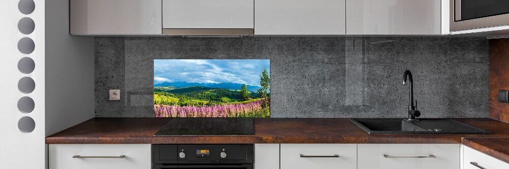 Kitchen splashback Lavender in the mountains