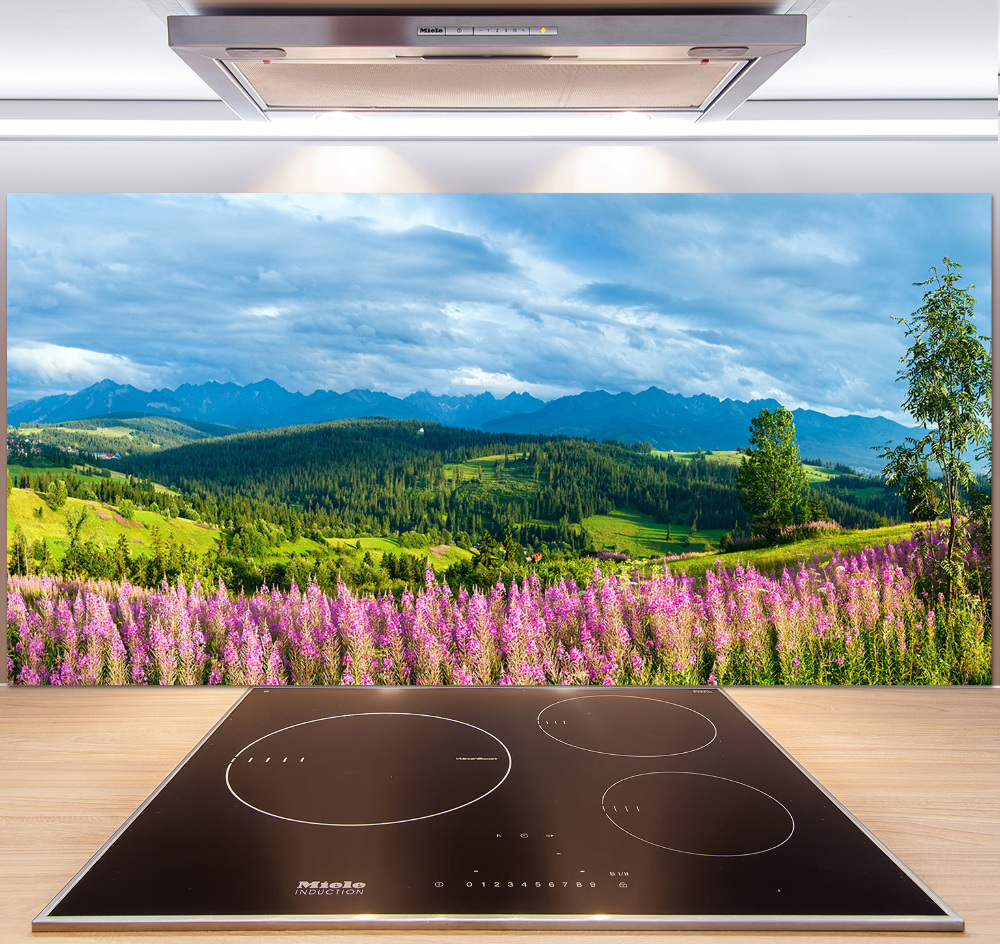 Kitchen splashback Lavender in the mountains