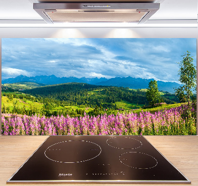 Kitchen splashback Lavender in the mountains