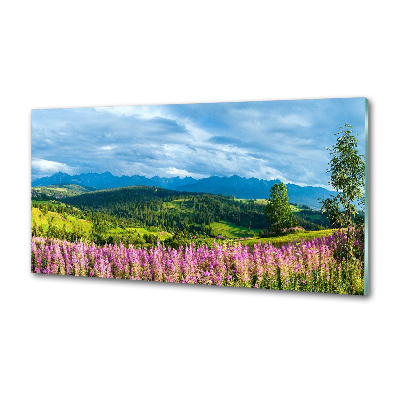 Kitchen splashback Lavender in the mountains