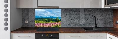 Kitchen splashback Lavender in the mountains