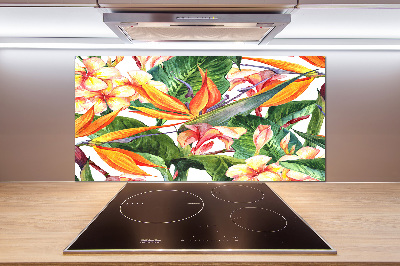 Kitchen splashback Tropical flowers