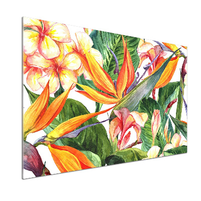 Kitchen splashback Tropical flowers