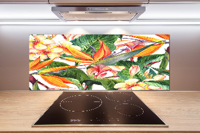 Kitchen splashback Tropical flowers