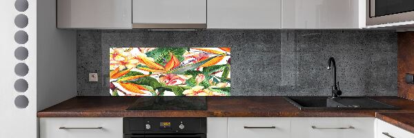 Kitchen splashback Tropical flowers