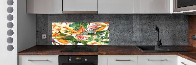 Kitchen splashback Tropical flowers