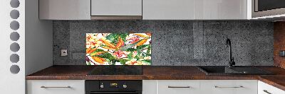 Kitchen splashback Tropical flowers