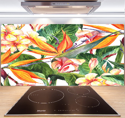 Kitchen splashback Tropical flowers