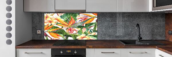 Kitchen splashback Tropical flowers