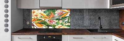 Kitchen splashback Tropical flowers