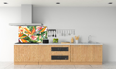 Kitchen splashback Tropical flowers