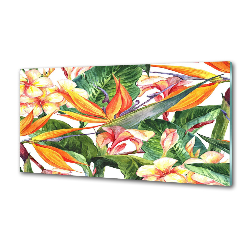 Kitchen splashback Tropical flowers