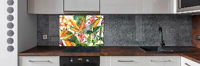 Kitchen splashback Tropical flowers