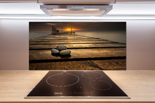 Cooker splashback Wooden pier